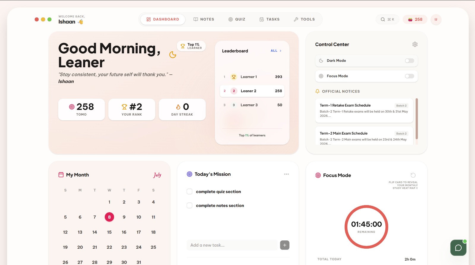 DBE OS Dashboard